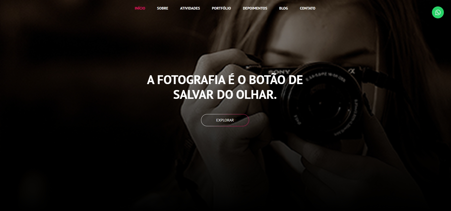 Cabeçalho da página de fotografia