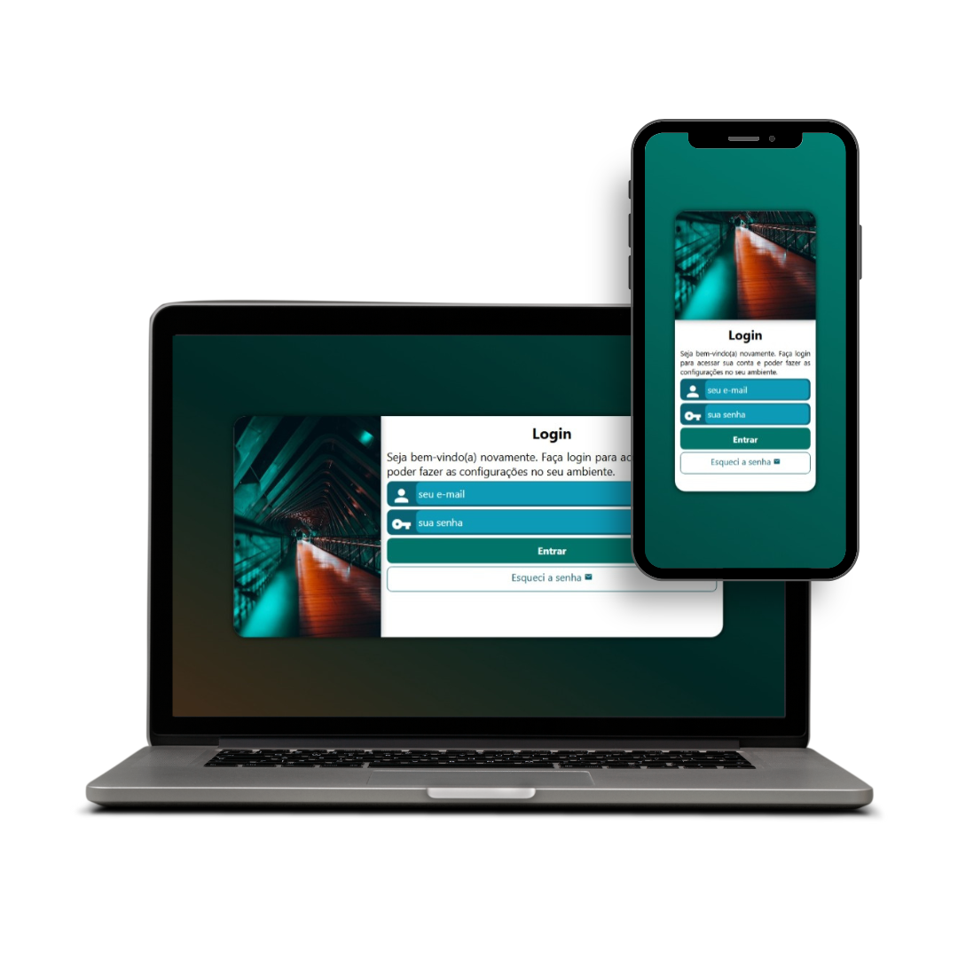 Exemplo de site exibido em diferentes dispositivos: computador, celular e tablet